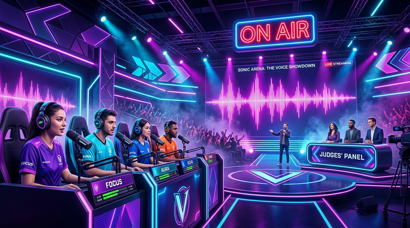 The Choicer Voicer voice party game studio stage